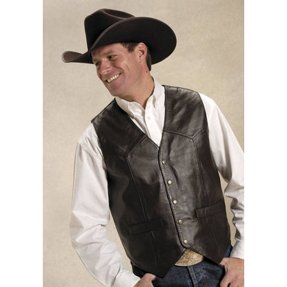 Roper Mens Tall Man Lamb Skin Vest XXL Brown