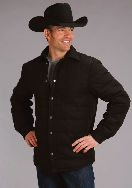 Stetson Mens Canvas Shirt Jacket LG Black