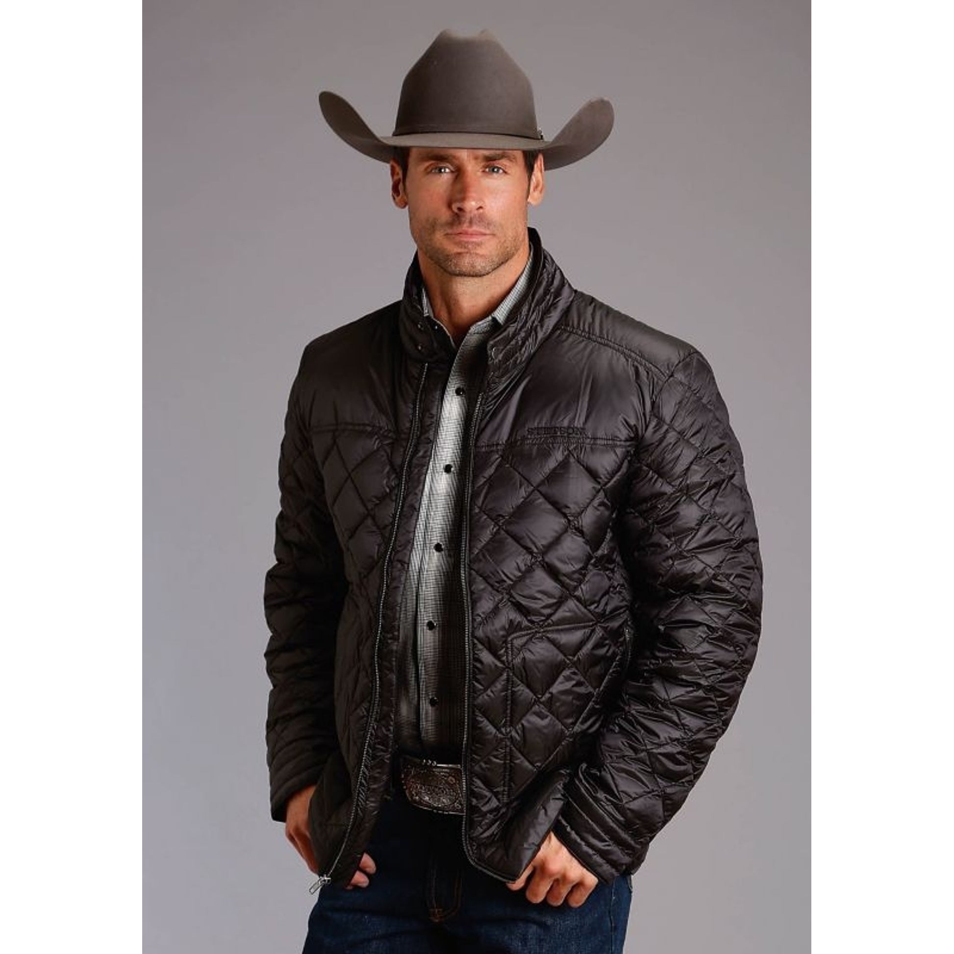 Stetson Mens Nylon Parachute Jacket LG Black