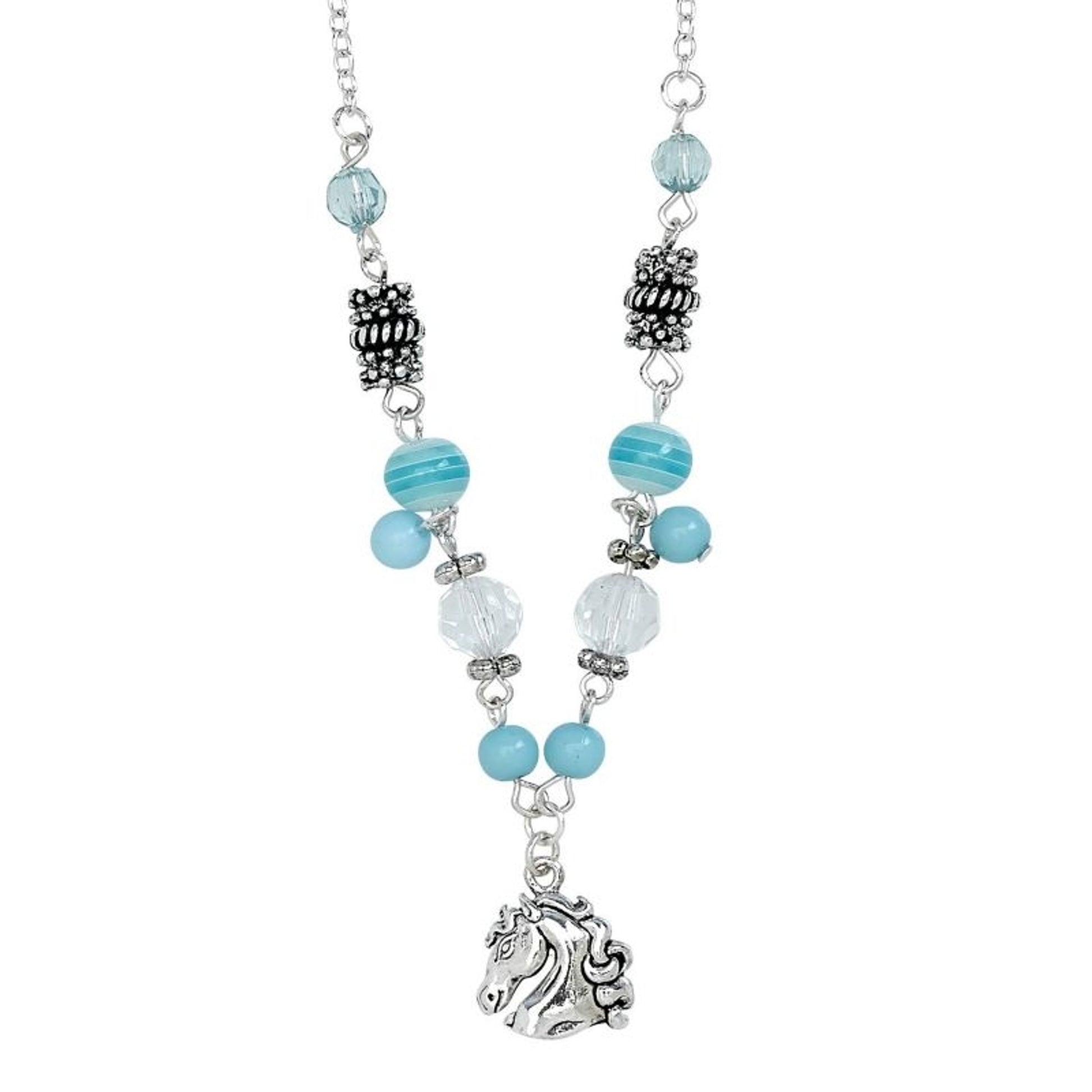 Colored Bead Necklace Aqua