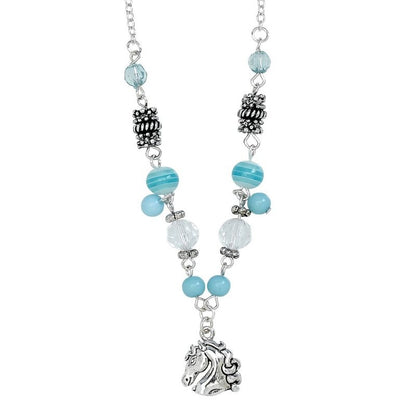 Colored Bead Necklace Aqua