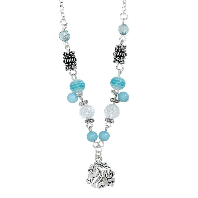 Colored Bead Necklace Aqua