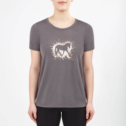 Irideon Ladies "Sequin Horse" Tee Shirt 1X-Large D