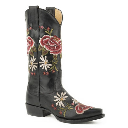 Stetson Ladies Rose Handcrafted Leather Boots 7 Bl