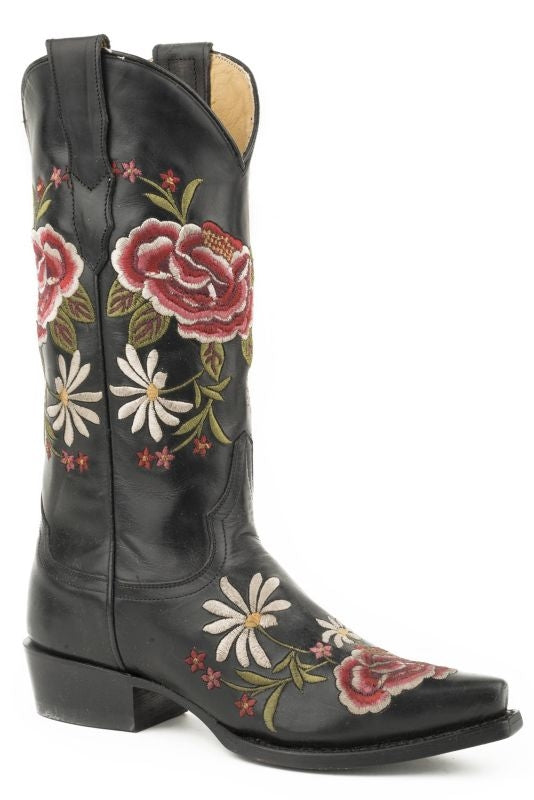 Stetson Ladies Rose Handcrafted Leather Boots 7 Bl