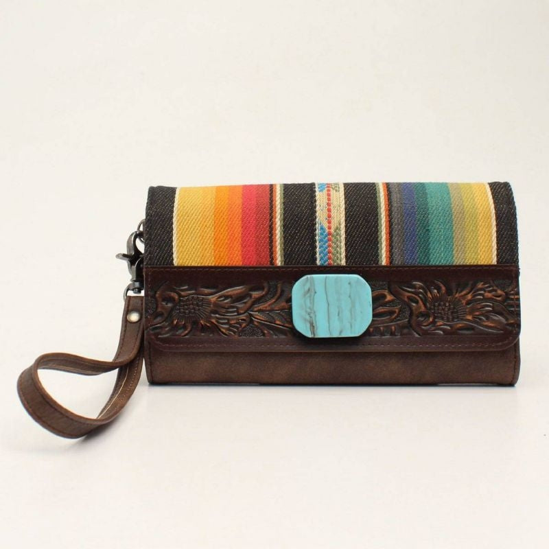 Angel Ranch Ladies Turquoise Stone Clutch Purse Se