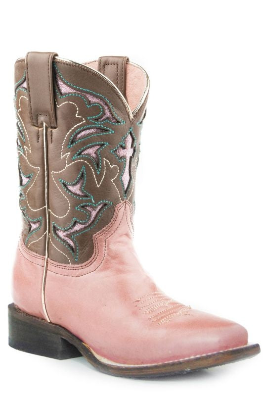 Roper Kids Trust Square Toe Fashion Boots 2 Pink/B