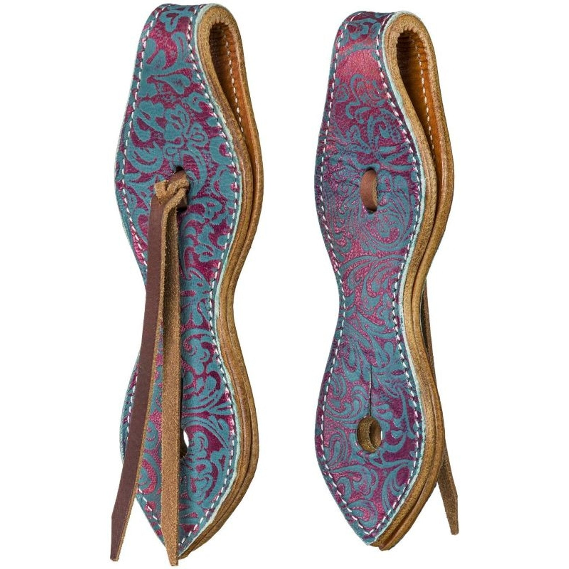 Tough1 Slobber Straps Teal/Wine Floral