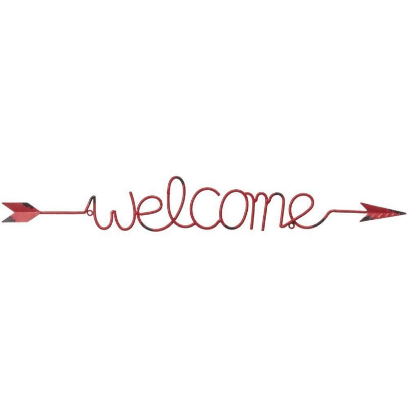 Gift Corral Welcome Arrow Wall Hanging Red