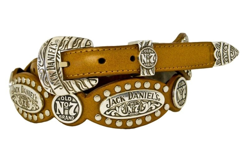 Jack Daniels Ladies Scalloped/Studded Leather Belt
