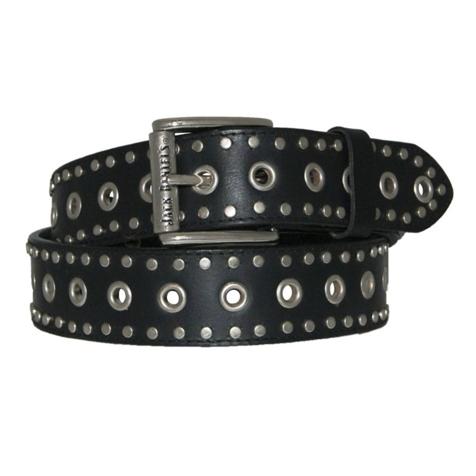 Jack Daniels Studded Leather Belt with Grommets