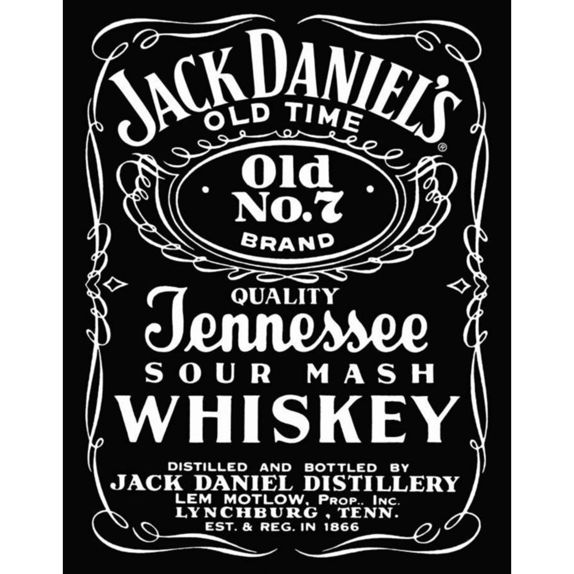 Jack Daniel's Label Enamel Coated Metal Sign 12 1/