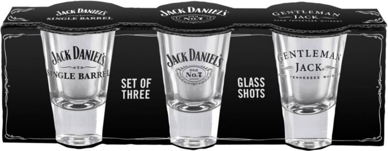 Jack Daniel's 3-Pc Shot Glass Gift Set 2 oz each B