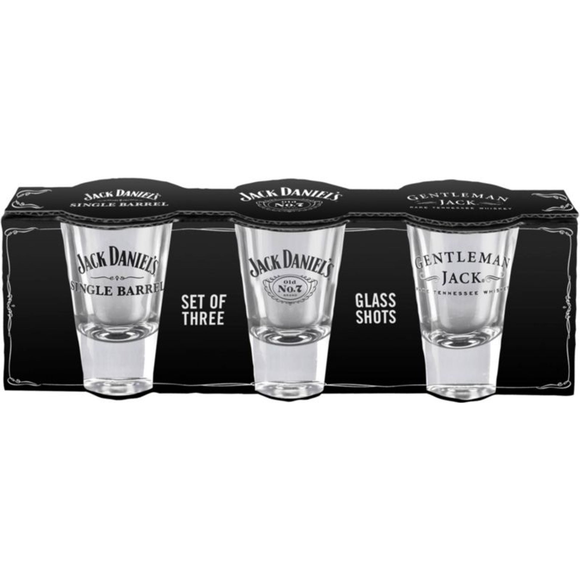Jack Daniel's 3-Pc Shot Glass Gift Set 2 oz each B