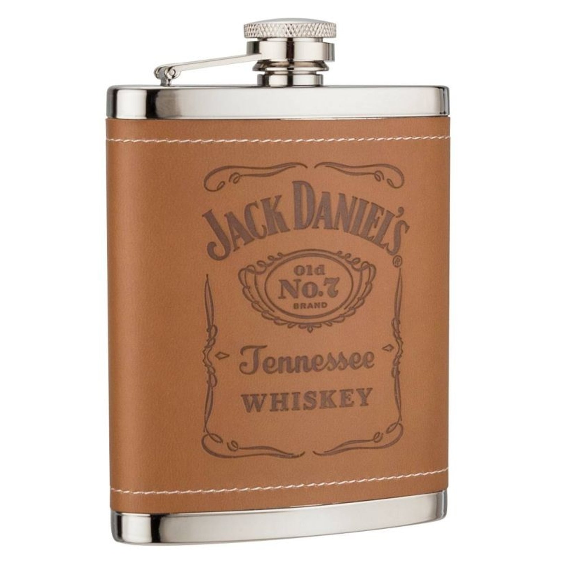Jack Daniel's Label Whiskey Leatherette Flask 6 Oz