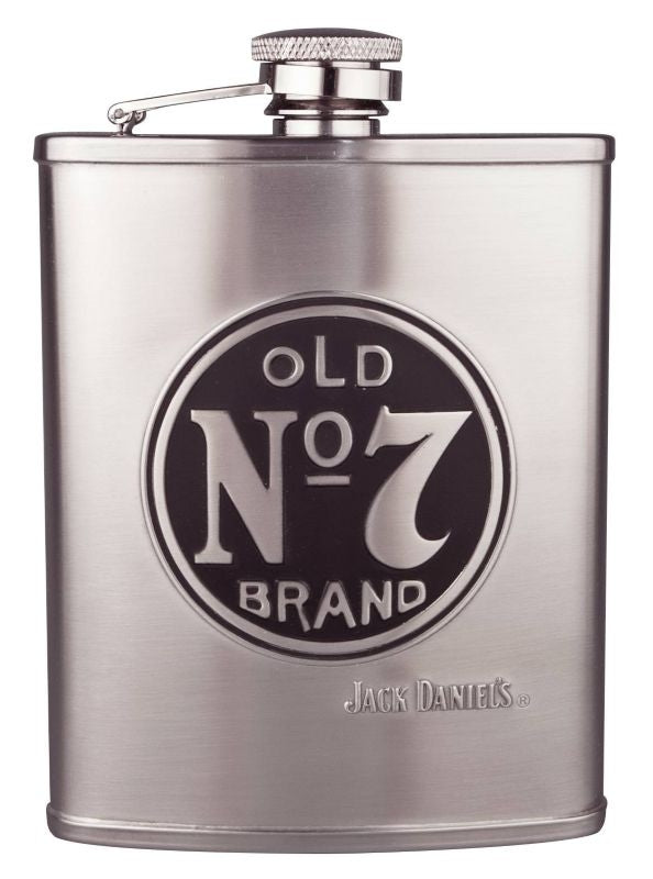 Jack Daniels Logo Stainless Steel Flask 6 Oz Stain