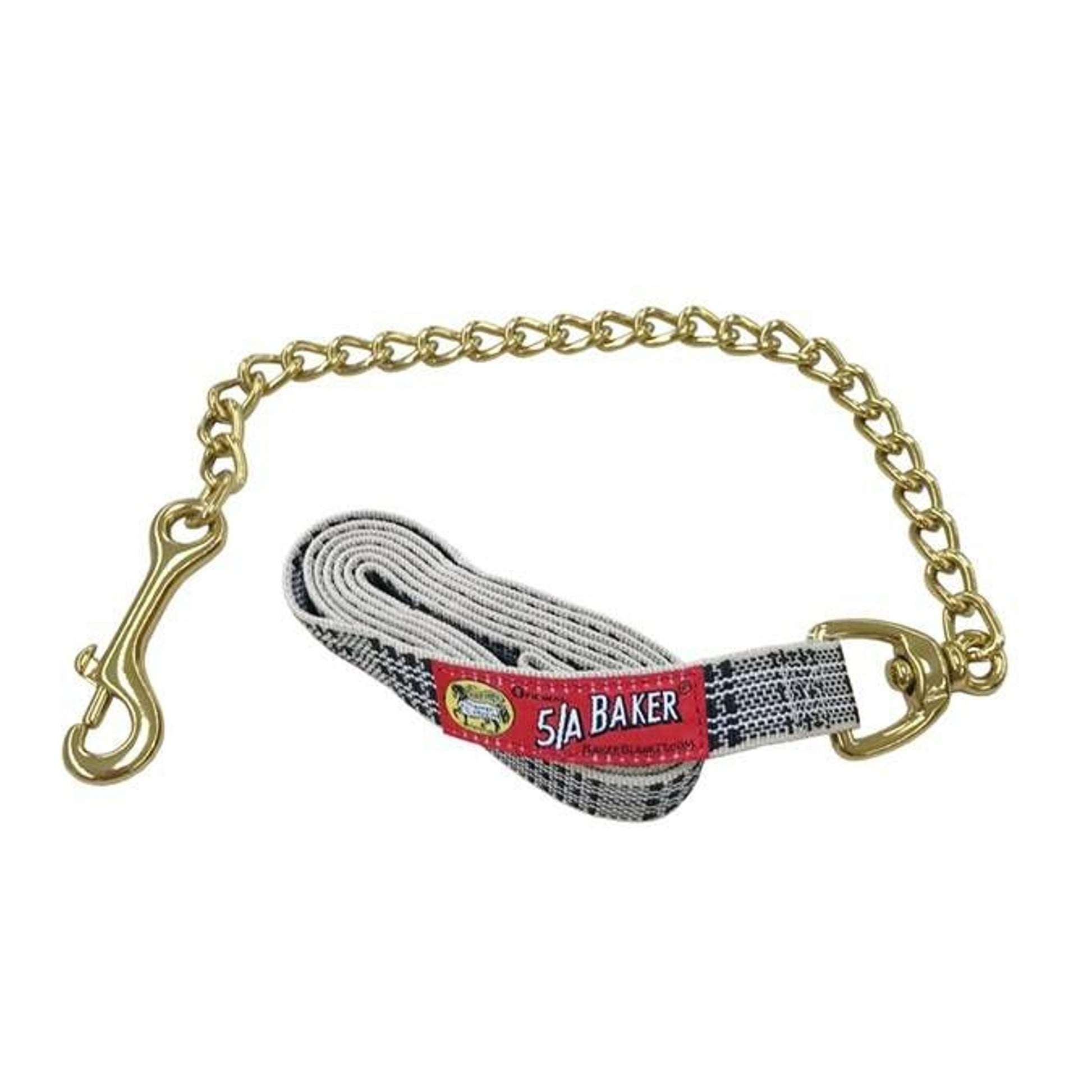 Baker Lead with 30" Solid Brass Chain 1" X 7' Orig