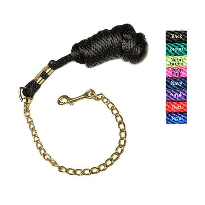 Jacks Poly Lead Rope with Chain 5/8" X 10' Black