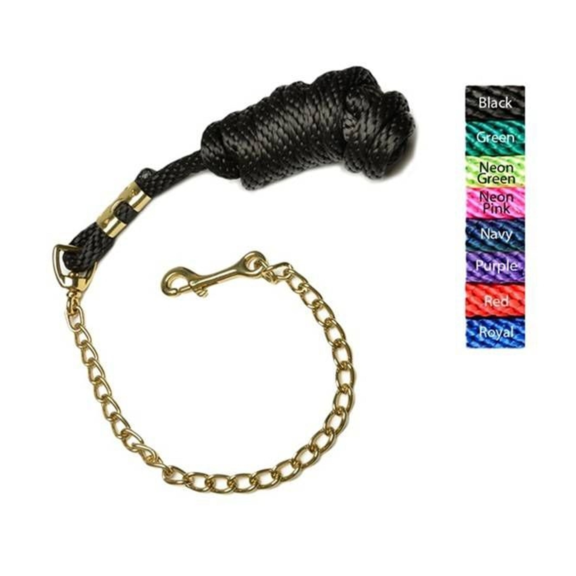Jacks Poly Lead Rope with Chain 5/8" X 10' Black