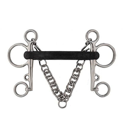 Jacks Soft Rubber Pelham Bit 4-1/2" Stainless Stee