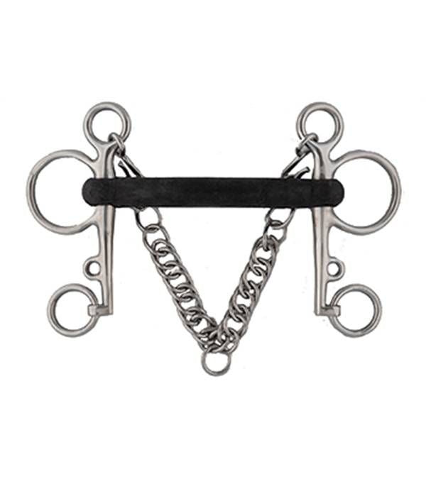 Jacks Soft Rubber Pelham Bit 4-1/2" Stainless Stee