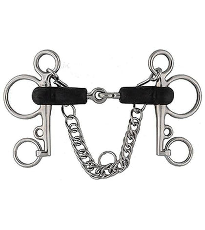 Jacks Rubber Mouth Pelham Bit 4-1/2" Stainless Ste