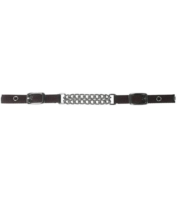 Jacks Double Row Flat Link Curb Strap Black