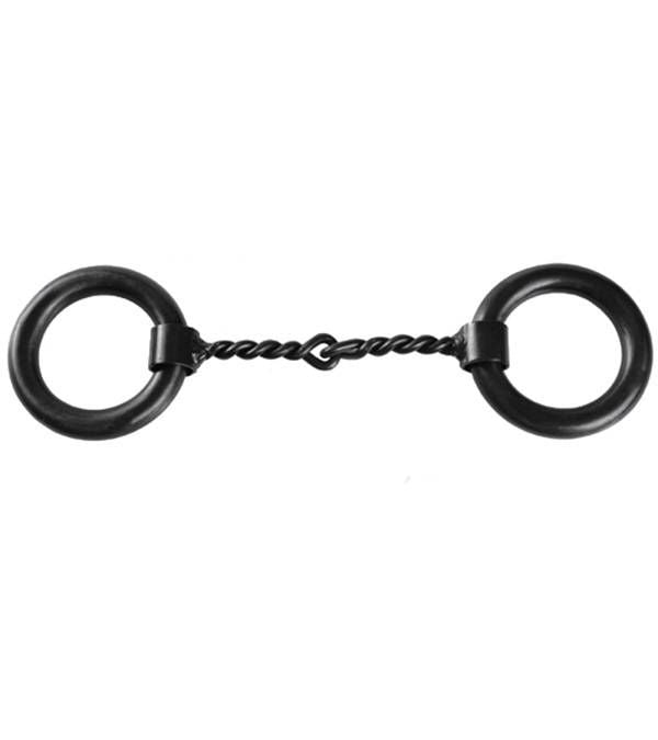 Jacks Donut Twisted Wire Snaffle Bit 5" Black Stee