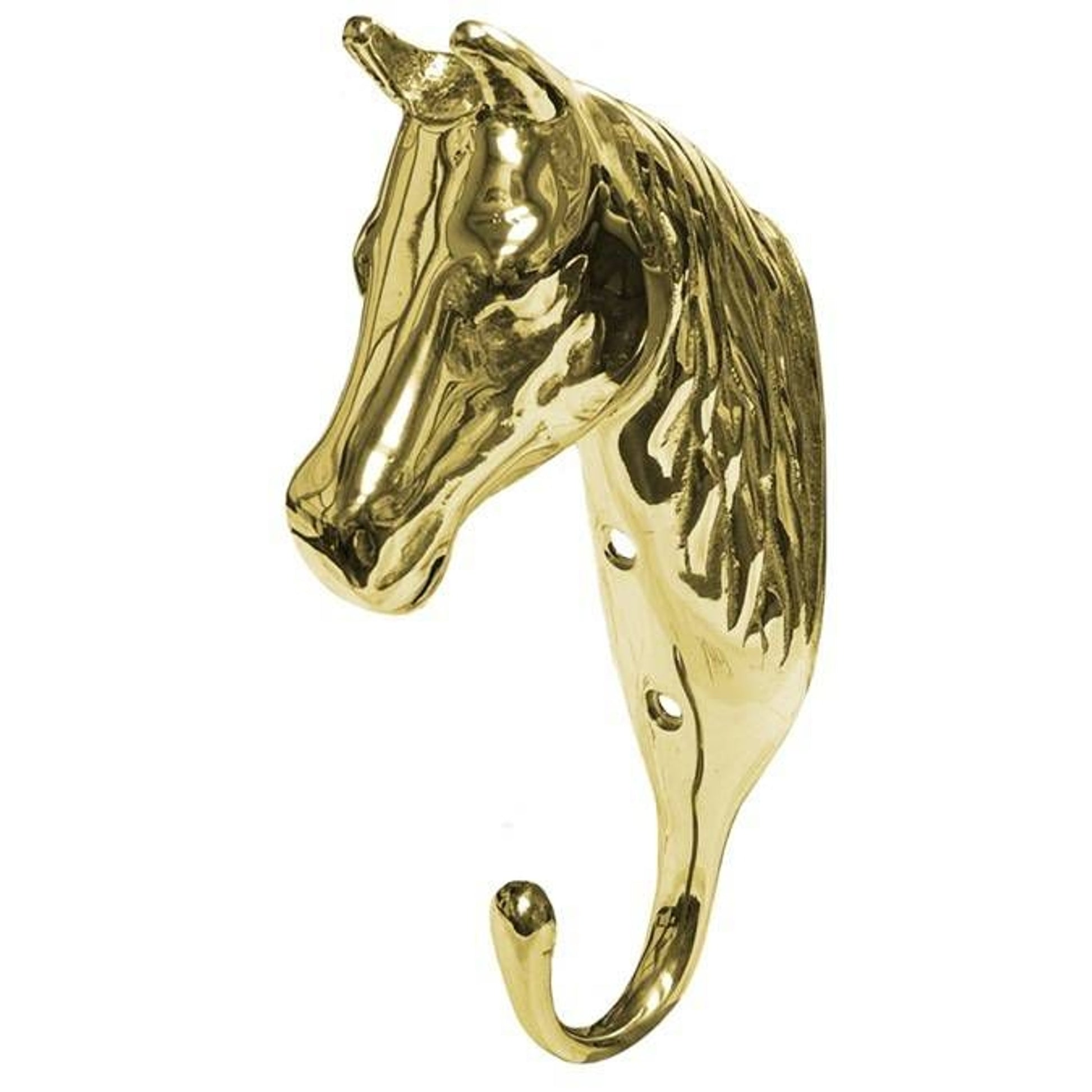 Jacks 3-D Horsehead Hook Solid Brass