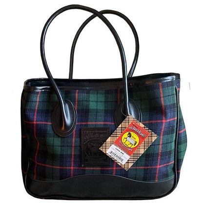 Baker Tartan Plaid Taylor Tote 16" x 13" x 6" Blac