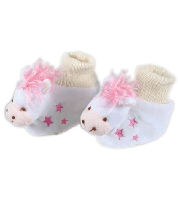 Jacks Horsey Baby Slippers One Size Pink