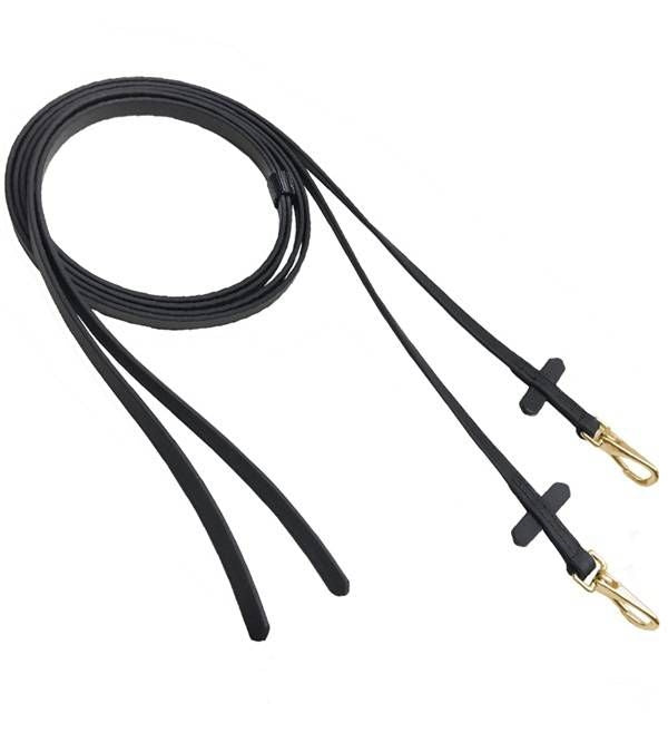 Jacks Beta Bit Stop Reins 5/8" X 7' Black