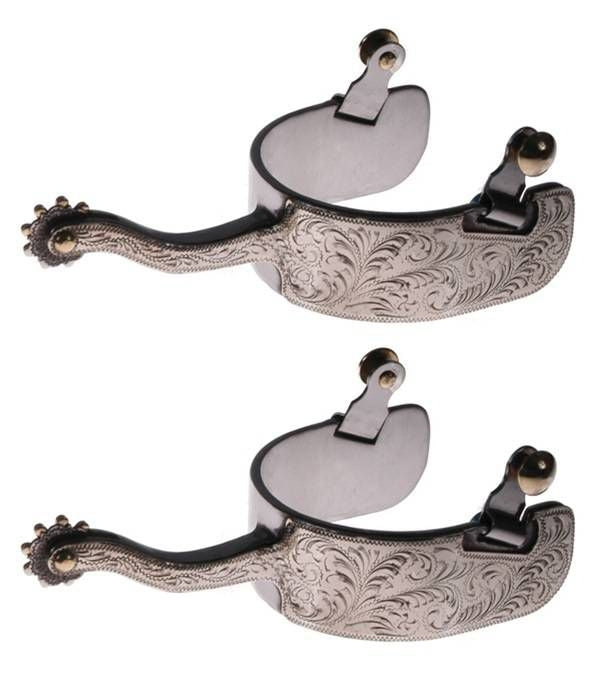 Jacks Offset Show Spurs with Engraved German Silve