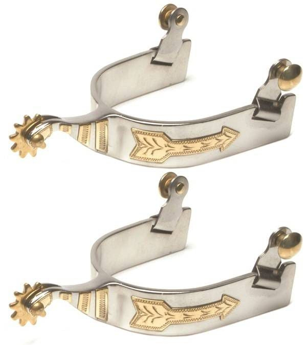 Jacks Roper Spurs with Engraved Silver Arrow Trim
