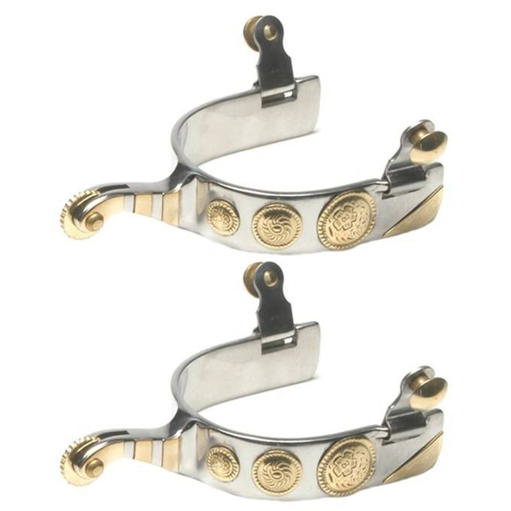 Jacks Roping Spurs with Engraved German Silver Tri