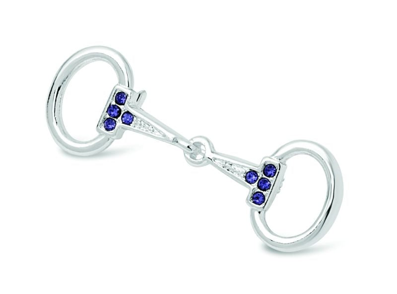 Kelley Silver Snaffle Bit Pin Small Aqua