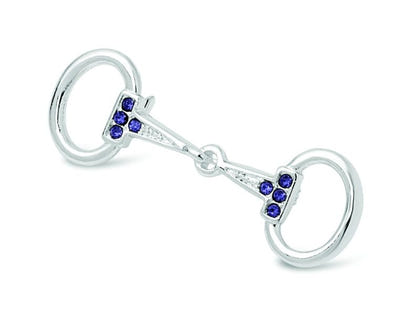 Kelley Silver Snaffle Bit Pin Small Aqua
