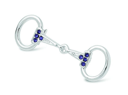 Kelley Silver Snaffle Bit Pin Small Aqua