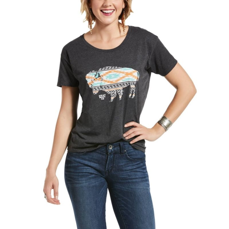 Ariat Ladies Old West Bison Short Sleeve T-Shirt X
