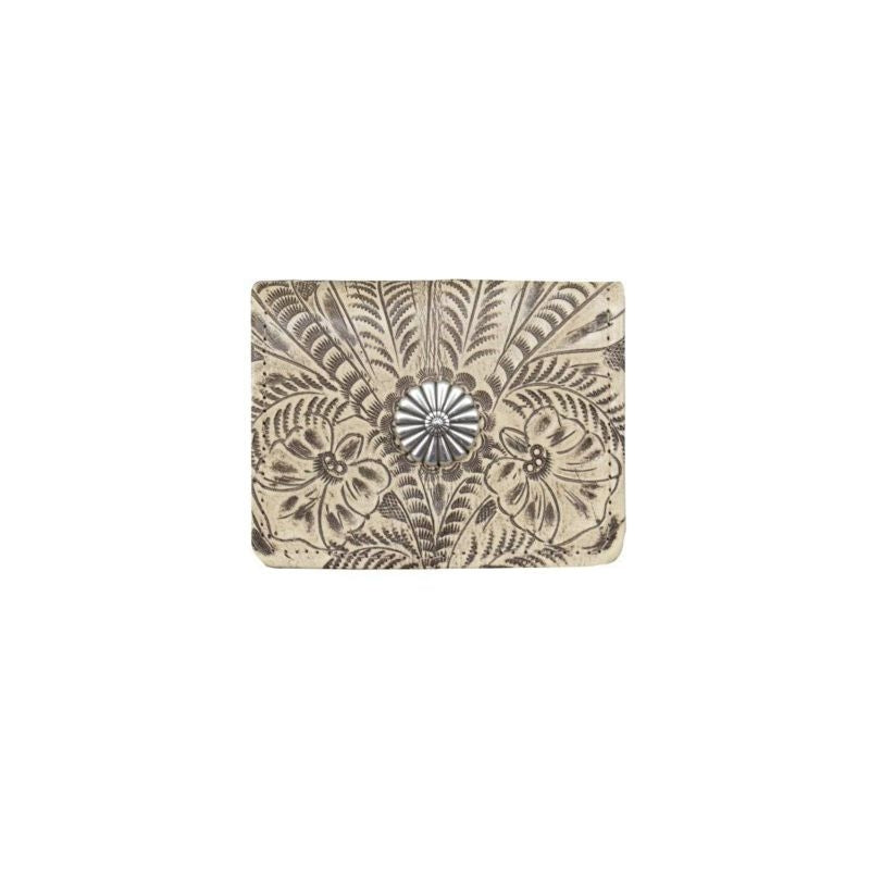 American West Ladies Small Tri-Fold Hand-Tooled Wallet
