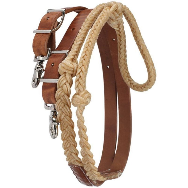 Tory Leather Big Knot Waxed Roping/Barrel Reins 1"