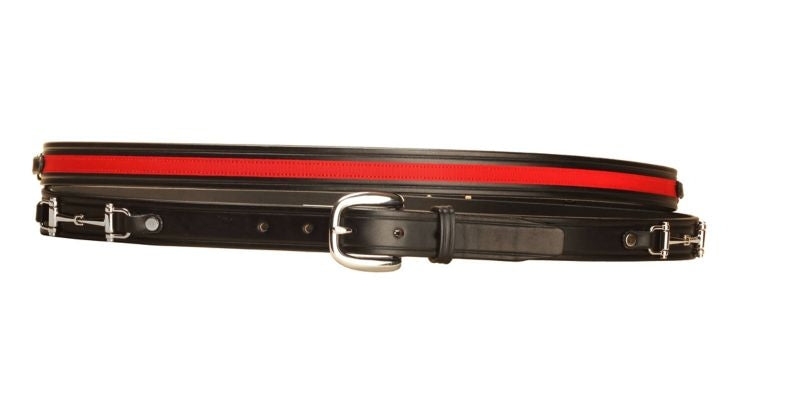 Tory Leather Ribbon/Snaffle Bits Belt 30 Black/Red