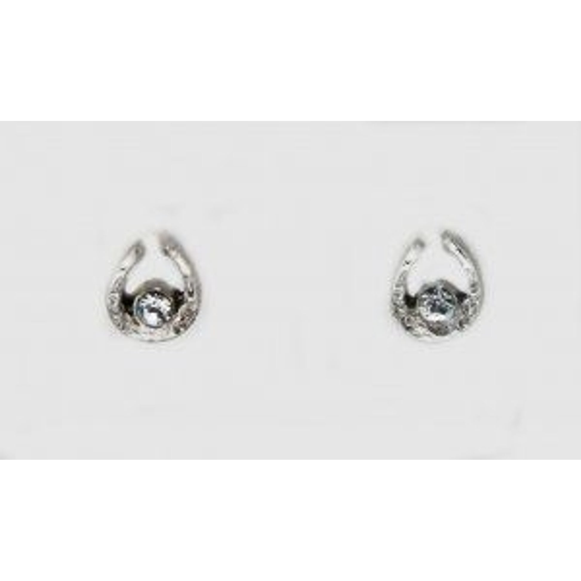 Finishing Touch Horseshoe Earrings Silver with Stones