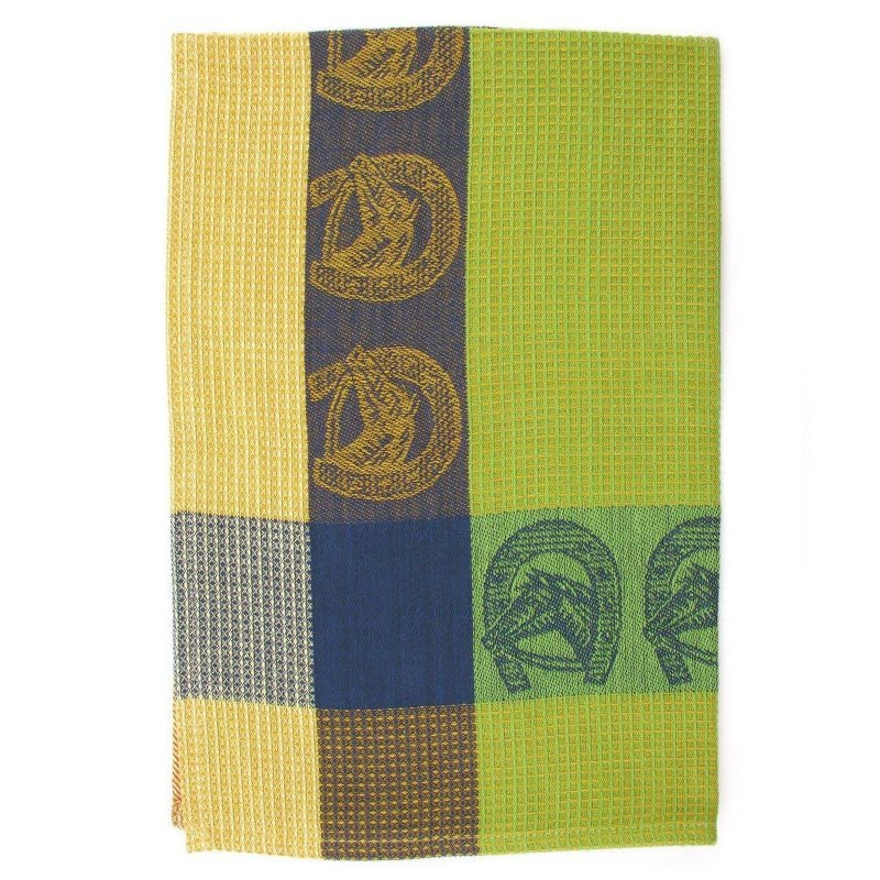 Horseshoes Waffle Weave Kitchen Towel 28 x 20 Mult