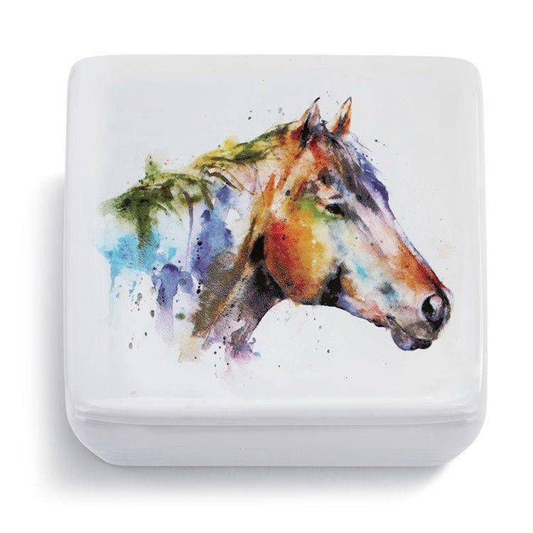 Horse Head Vanity Box 4" x 4" x 1.75" Multi