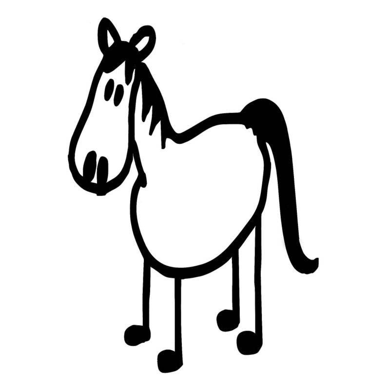 Family Horse Vinyl Decals Set Of 3 4 x 4 x 1.7