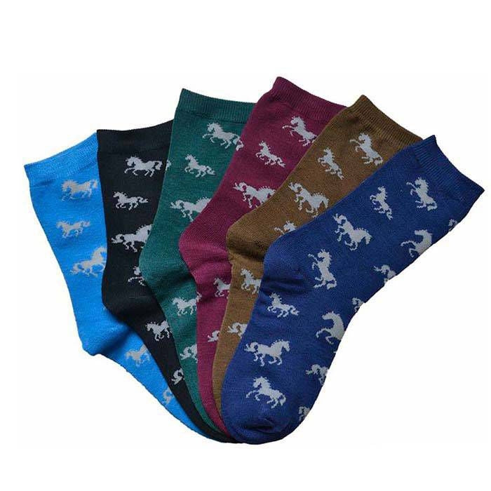 Kelley Ladies Horses All Over Crew Socks 6pack
