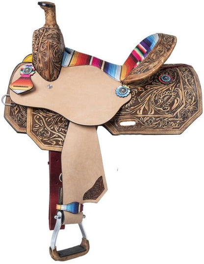 Silver Royal Yth Serape Print Barrel Saddle