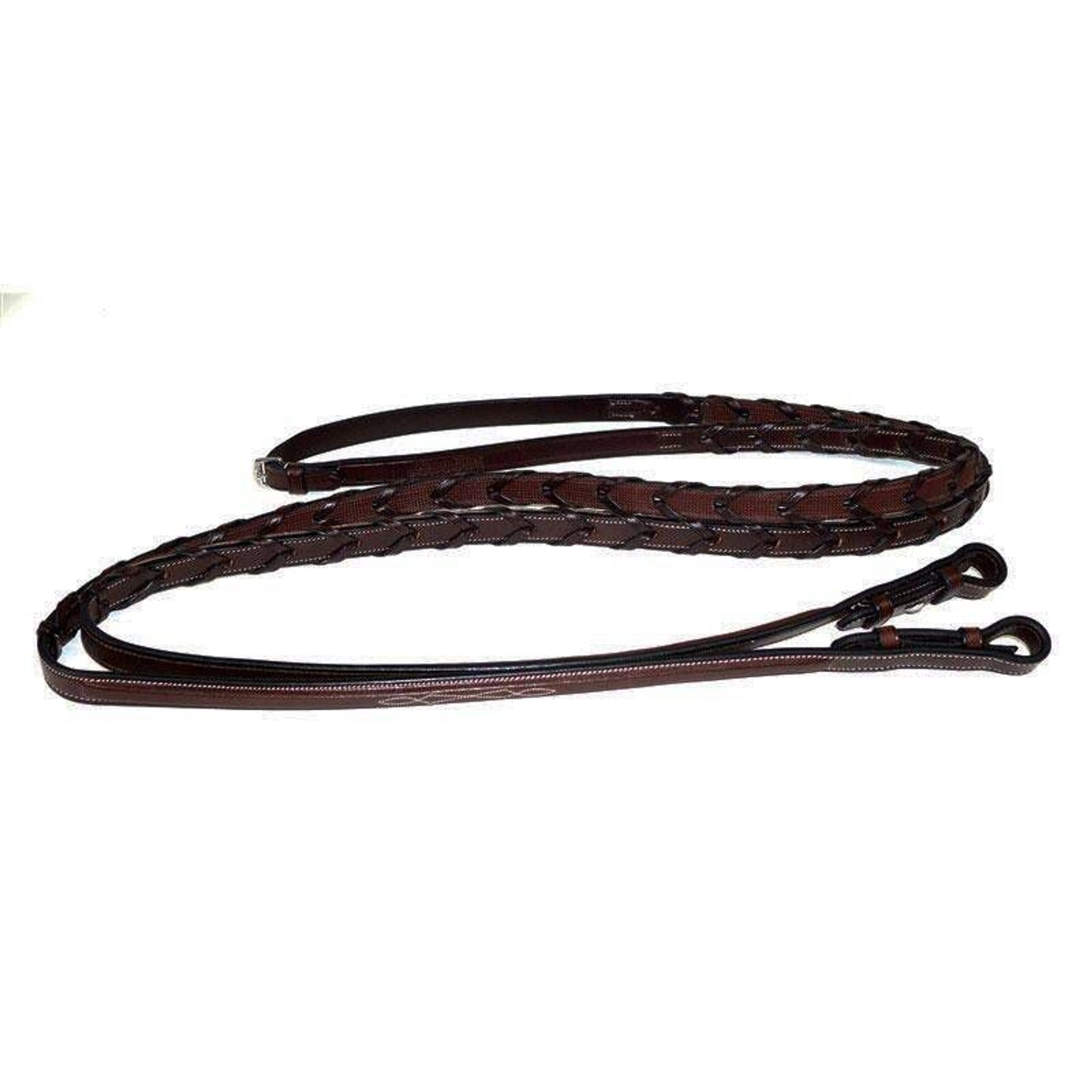 Nunn Finer Rubber Lined Laced Reins Pony Havana