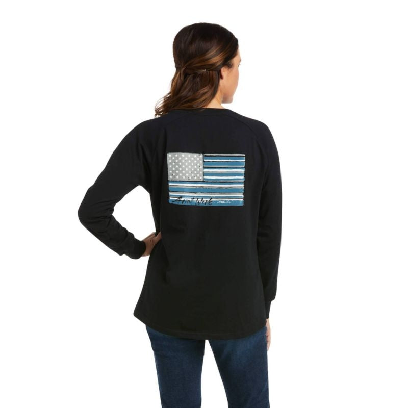 Ariat Ladies Rebar CottonStrong Brand Flag T-Shirt